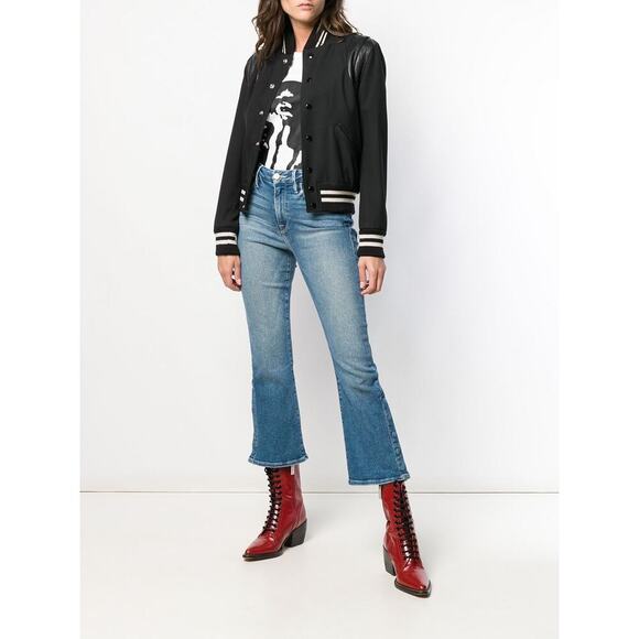 FRAME Denim Denim - FRAME Le Crop Mini Boot Jeans Button Flare Detail Sz 28 EUC $315 MSRP Alta Pura